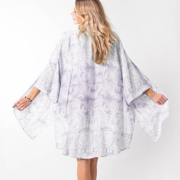 Open Front Cardigan Swim Cover Purple - Picture 3 of 6